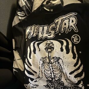 Black and White Graphic Skeleton T-Shirt